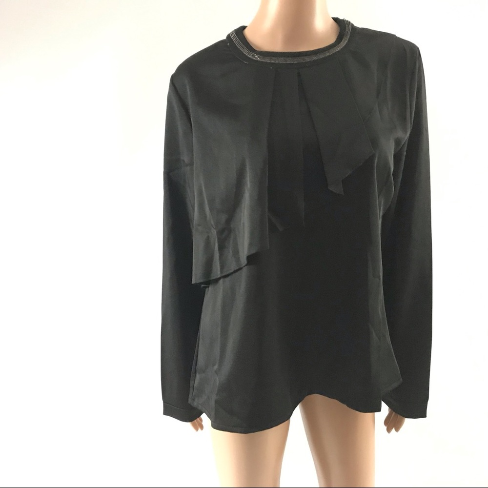P.T.A. Brand Women’s Modest Top Blouse XL Black